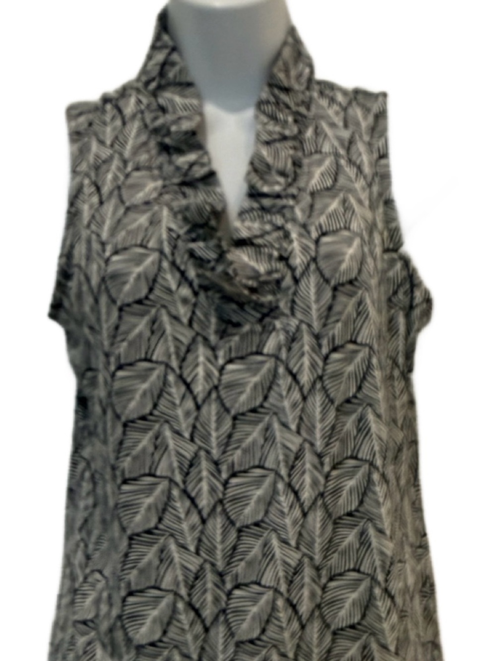 La Mere Lux Augusta Sleeveless Ruffle Neck Top. Medium